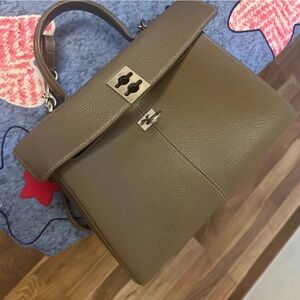 Cafune Elegant Brown Leather Satchel